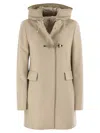 Fay Toggle Coat In Mélange Wool Cloth In Sand