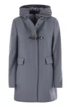 Fay Toggle Coat In Wool Cloth In Animal Print