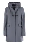 Fay Women Toggle Coat In Wool Cloth In Gray