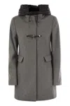 Fay Hooded Wool-blend Coat In Grey