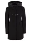 Fay Toggle Coat In Black Wool Blend Fabric In Nero
