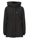 Fay Toggle Coat In Black Wool Blend Fabric In Nero