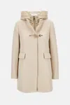Fay Ivory Short Coat With Tailored Silhouette And Minimalist Design In Neutral