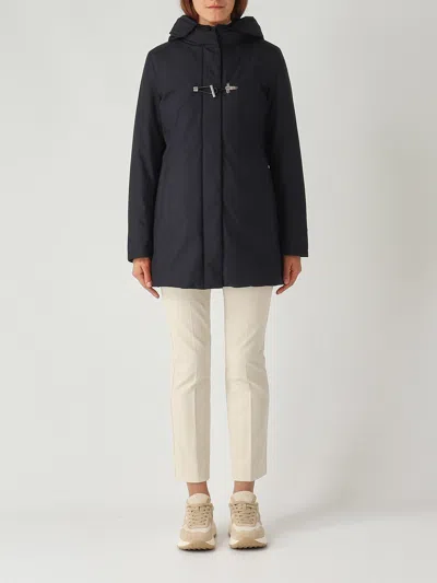 Fay Toggle Coat Tecnico Db Front Staccabile Jacket In Blue