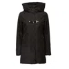 Fay Toggle Double Front Microfiber Gabardine Coat In Black