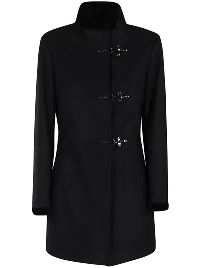 Fay Collar Sleeve Length Trim Coat In Blue