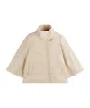 Fay High Collar Wool Cape In Neutral