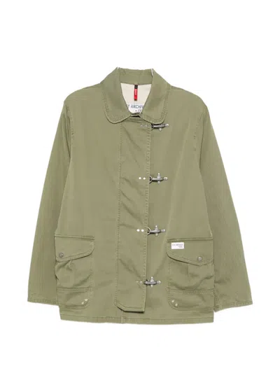 Fay Toggle Fastening Pocket Coat In Green