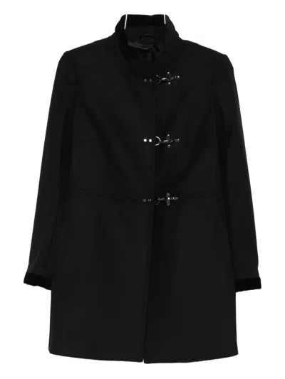 Fay Toggle-fastening Single-breasted Coat In Black