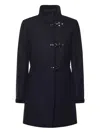 Fay Toggle-fastening Single-breasted Coat In Blue
