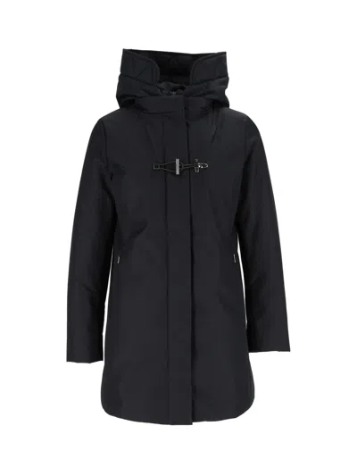 Fay Toggle Front Short Coat In Black