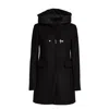 Fay Toggle Front Short Coat With Technical Padding In Black