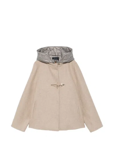 Fay Toggle Quilted-hood Toggle-fastening Coat In Neutral