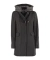 Fay Toggle Wool-blend Coat In Black