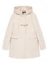 Fay Ivory Short Coat With Tailored Silhouette And Minimalist Design In White