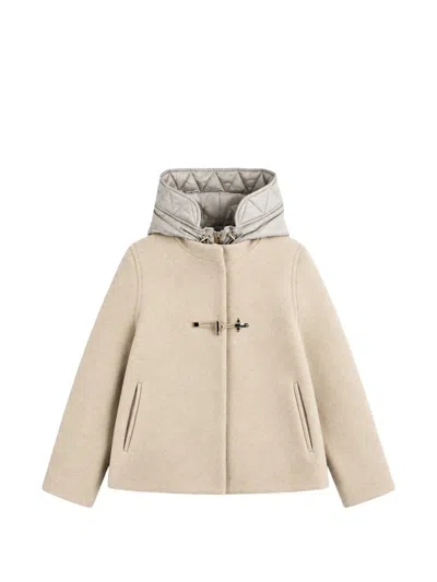 Fay Toggle-fastening Hooded Cape In Neutral