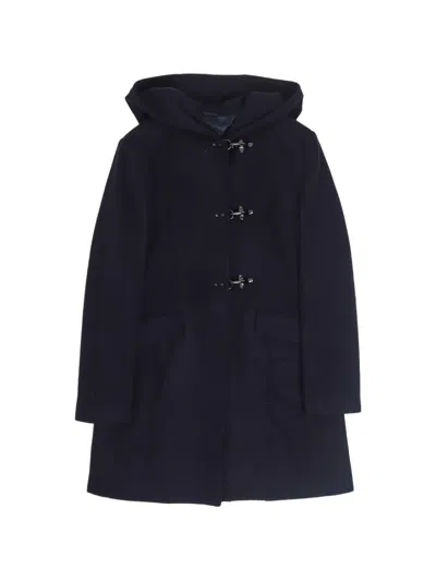 Fay Kids' Toggle-fastening Hooded Coat In Blue