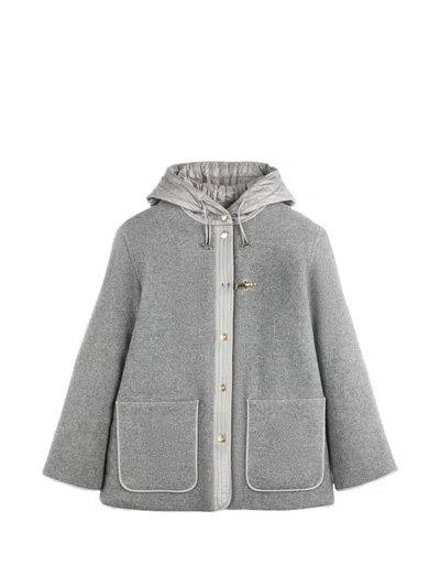 Fay Toggle-fastening Hooded Jacket In Gray