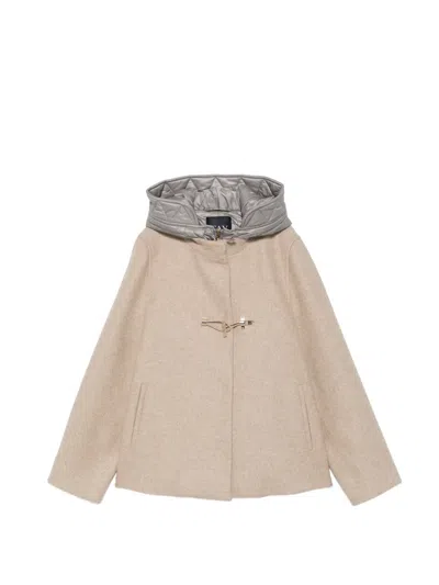 Fay Toggle-fastening Hooded Jacket In Neutral