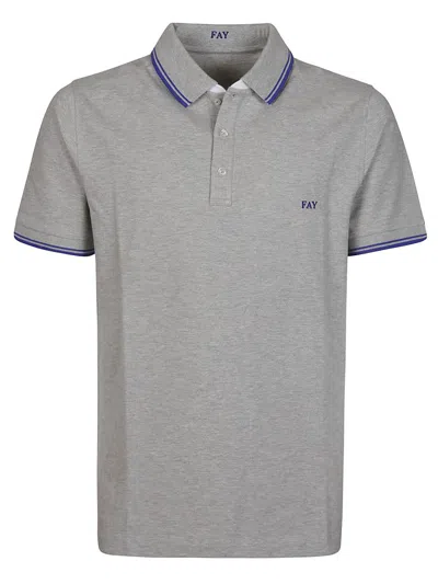 Fay Poloshirt Mit Logo-stickerei In Dark Grey