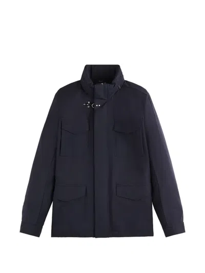 Fay Travel Field Front-pockets Jacket In Blue