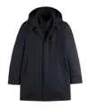 Fay Long Coat Jersey Hood Pockets In Blue
