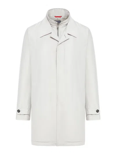 Fay Technical Poplin Morning Coat In Argilla