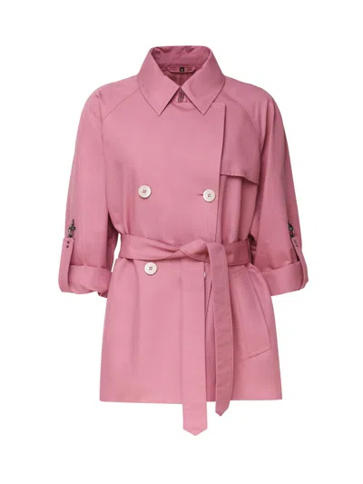 Fay Trench In Cotton In Pink