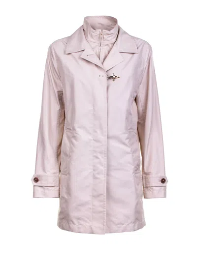 Fay Trench In Technical Poplin With Water-repellent Treatment In Pink