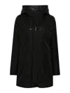 Fay Toggle Coat In Technical Gabardine In Negro