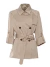 Fay Trench Coat In Technical Poplin In Beige