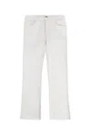 Fay Straight-leg Beige Pants With Flared Hem In White