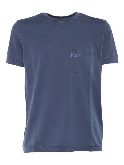 Fay T-shirt  Jersey Frosted In Blue