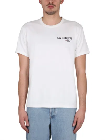 Fay T-shirt With Logo In White