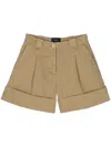 Fay Turn-up Hem Shorts In Neutrals