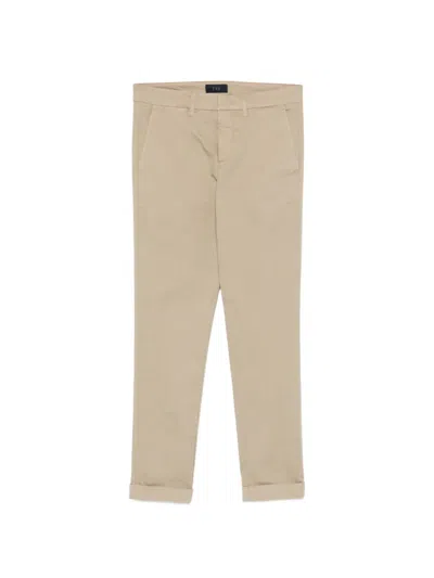 Fay Turned-up Trousers In Neutral