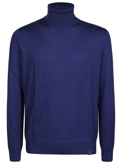 Fay Turtle Neck Sweater In Bluviola