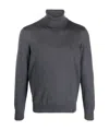 Fay Roll-neck Wool Jumper In Black