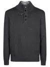 Fay High Collar Dark Gray Pullover In Tb Argento/ghiaccio Medio