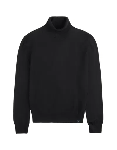 Fay Turtleneck Sweater In Fine Knit Wool In Black
