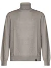 Fay Turtleneck Wool Jumper In Grey