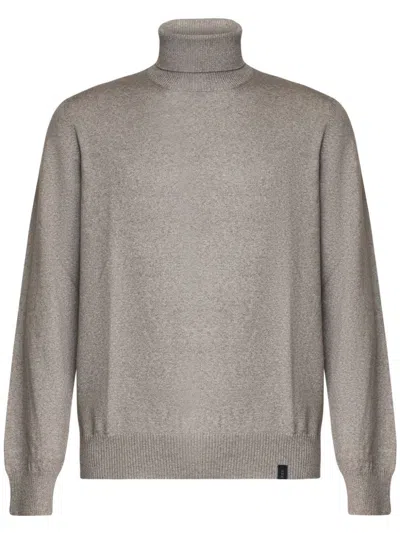 Fay Turtleneck Wool Jumper In Light Brown