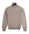 Fay Regular-fit. Fin. 12 Maglia Collo Alto In Lana Rasata. Sweater In Brown