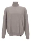 Fay Turtleneck Wool Sweater In Gray