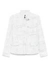 Fay Structured White Jacket With Textured Finish And High Collar