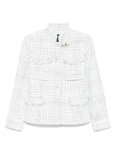 Fay Tweed Jacket In Weiss