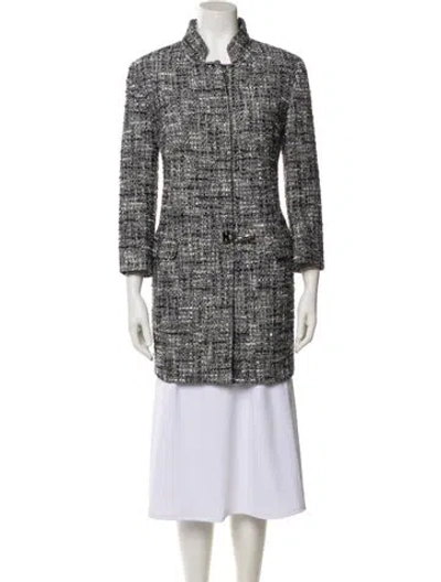 Pre-owned Fay Tweed Tweed Pattern Coat In Gray