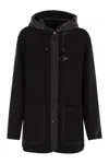 Fay Women Two-material Wool And Cashmere Caban Coat In Black