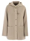 Fay Women Two-material Wool And Cashmere Caban Coat In Sand
