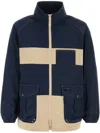 Fay High Collar Elastic Cuffs Jacket With Front Pockets In Blue